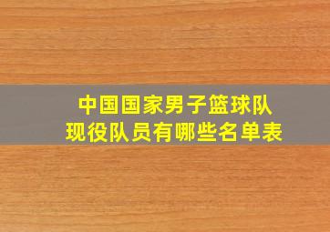 中国国家男子篮球队现役队员有哪些名单表