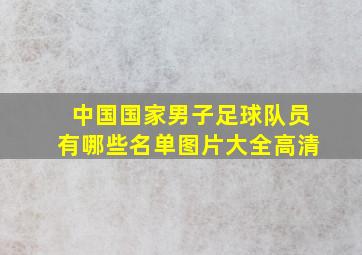 中国国家男子足球队员有哪些名单图片大全高清