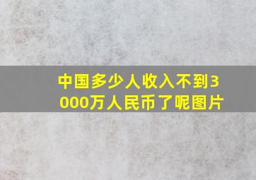 中国多少人收入不到3000万人民币了呢图片