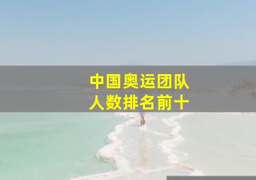 中国奥运团队人数排名前十