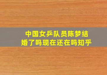 中国女乒队员陈梦结婚了吗现在还在吗知乎