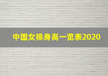 中国女排身高一览表2020