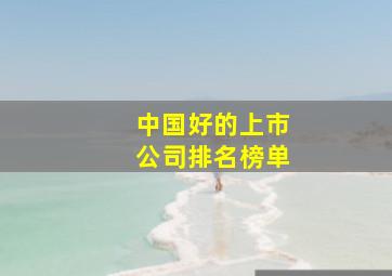 中国好的上市公司排名榜单