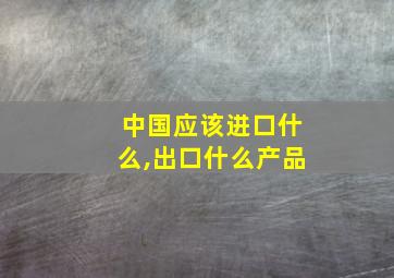 中国应该进口什么,出口什么产品