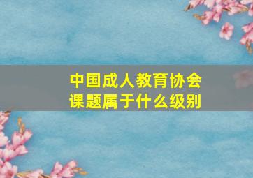 中国成人教育协会课题属于什么级别