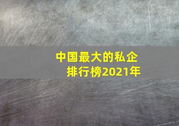 中国最大的私企排行榜2021年