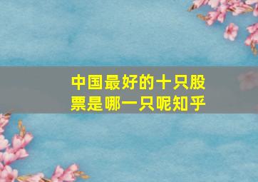 中国最好的十只股票是哪一只呢知乎