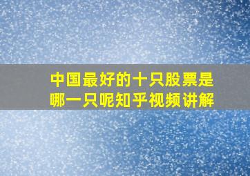 中国最好的十只股票是哪一只呢知乎视频讲解