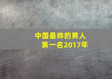 中国最帅的男人第一名2017年