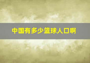 中国有多少篮球人口啊