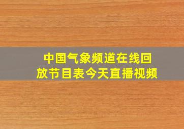 中国气象频道在线回放节目表今天直播视频