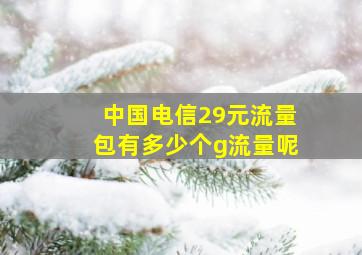 中国电信29元流量包有多少个g流量呢