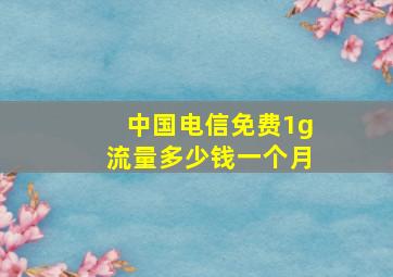 中国电信免费1g流量多少钱一个月