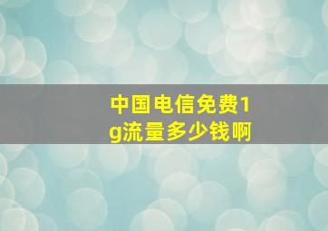 中国电信免费1g流量多少钱啊