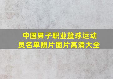 中国男子职业篮球运动员名单照片图片高清大全