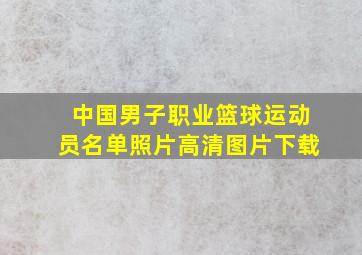 中国男子职业篮球运动员名单照片高清图片下载