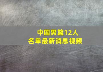 中国男篮12人名单最新消息视频