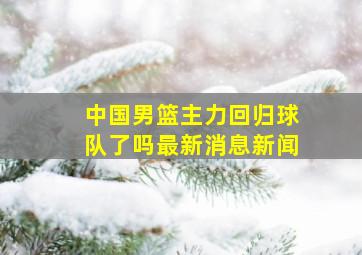 中国男篮主力回归球队了吗最新消息新闻