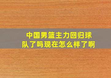 中国男篮主力回归球队了吗现在怎么样了啊