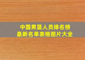 中国男篮人员排名榜最新名单表格图片大全