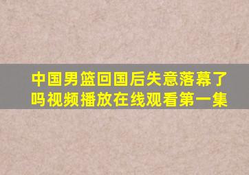 中国男篮回国后失意落幕了吗视频播放在线观看第一集