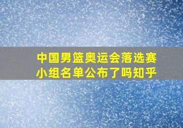 中国男篮奥运会落选赛小组名单公布了吗知乎