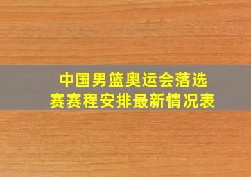 中国男篮奥运会落选赛赛程安排最新情况表