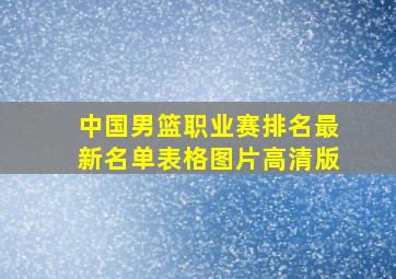 中国男篮职业赛排名最新名单表格图片高清版