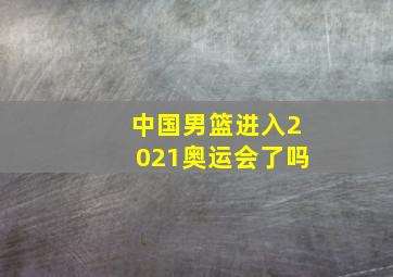 中国男篮进入2021奥运会了吗