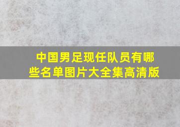 中国男足现任队员有哪些名单图片大全集高清版