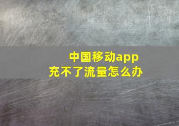 中国移动app充不了流量怎么办