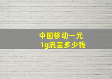 中国移动一元1g流量多少钱