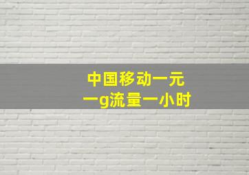 中国移动一元一g流量一小时