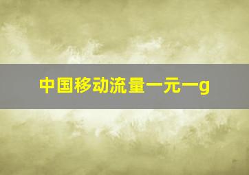 中国移动流量一元一g