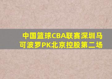 中国篮球CBA联赛深圳马可波罗PK北京控股第二场