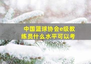 中国篮球协会e级教练员什么水平可以考