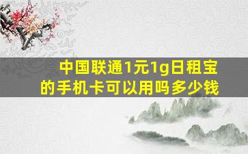 中国联通1元1g日租宝的手机卡可以用吗多少钱