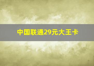 中国联通29元大王卡