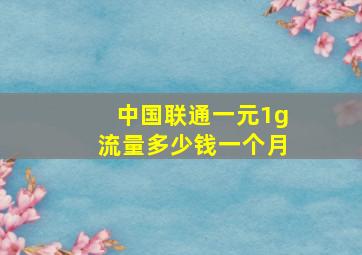 中国联通一元1g流量多少钱一个月