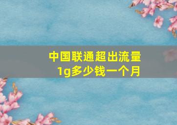 中国联通超出流量1g多少钱一个月