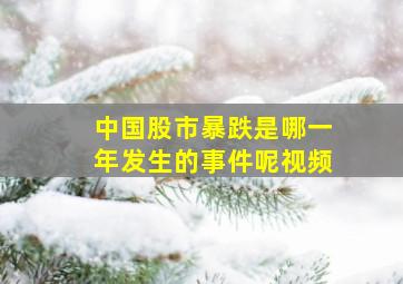 中国股市暴跌是哪一年发生的事件呢视频