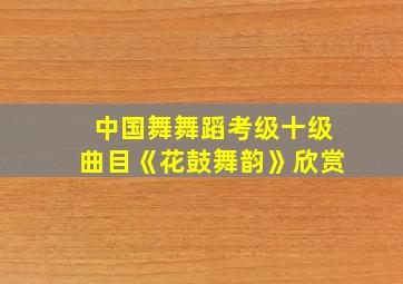 中国舞舞蹈考级十级曲目《花鼓舞韵》欣赏