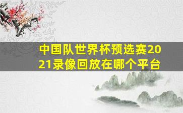 中国队世界杯预选赛2021录像回放在哪个平台