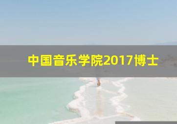 中国音乐学院2017博士