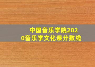 中国音乐学院2020音乐学文化课分数线