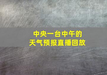 中央一台中午的天气预报直播回放