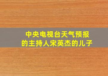 中央电视台天气预报的主持人宋英杰的儿子