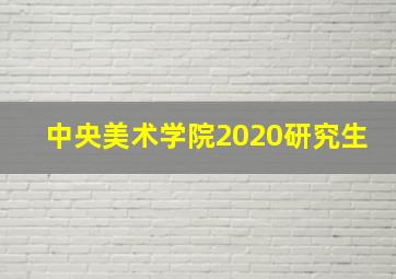 中央美术学院2020研究生