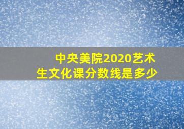 中央美院2020艺术生文化课分数线是多少