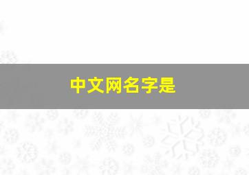 中文网名字是